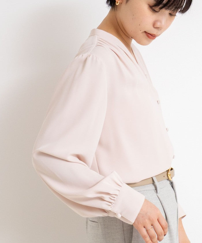 ノーリーズソフィー NOLLEY'S sophi ジョーゼットVネックBL （ホワイト系2） ホワイト系2