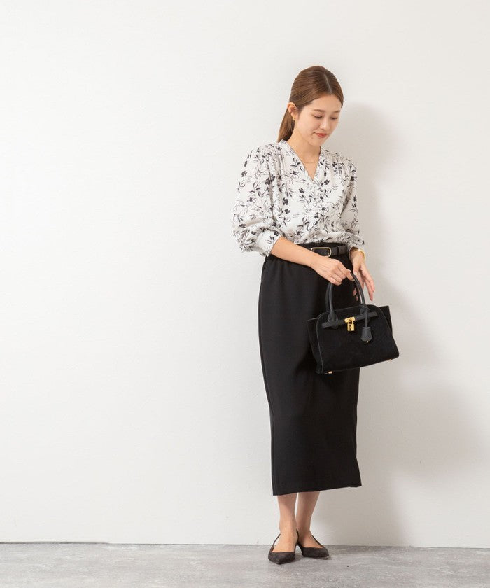 ノーリーズソフィー NOLLEY'S sophi ジョーゼットVネックBL （ホワイト系2） ホワイト系2