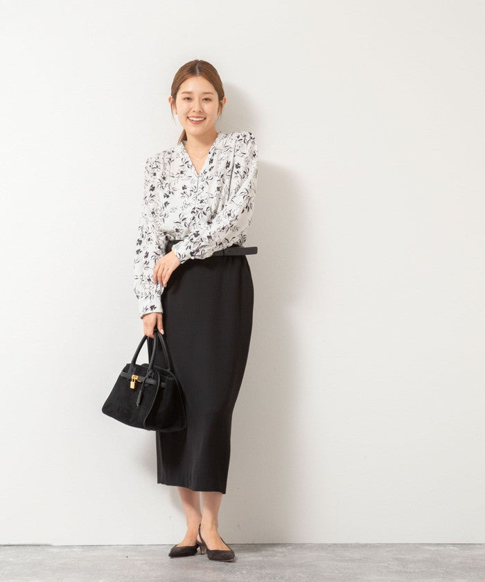 ノーリーズソフィー NOLLEY'S sophi ジョーゼットVネックBL （ホワイト系2） ホワイト系2