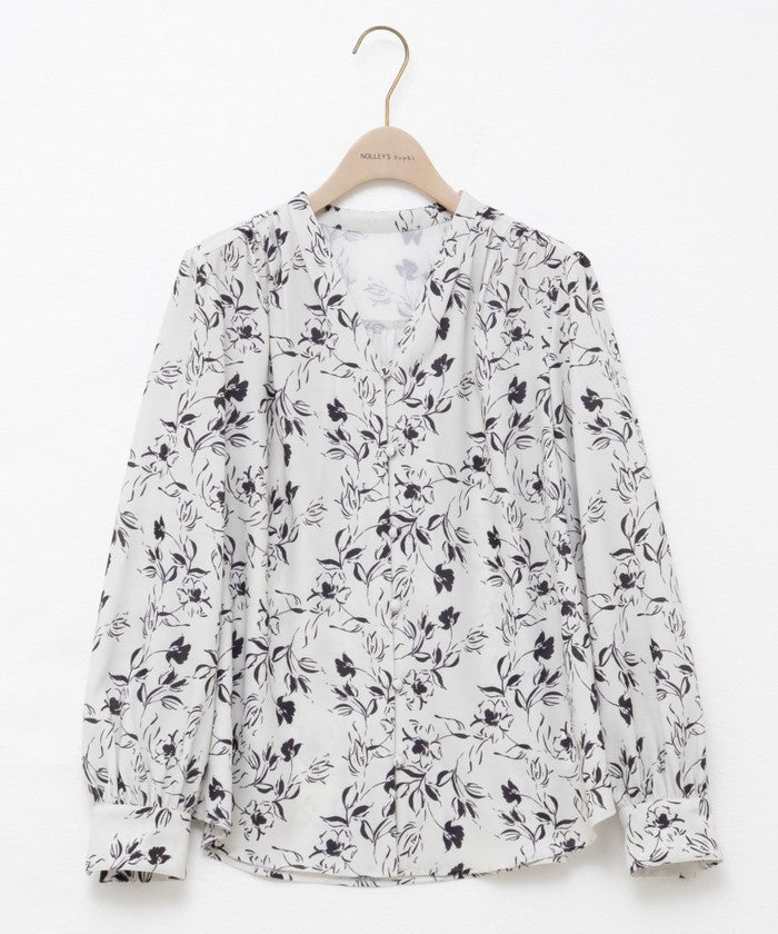 ノーリーズソフィー NOLLEY'S sophi ジョーゼットVネックBL （ホワイト系2） ホワイト系2