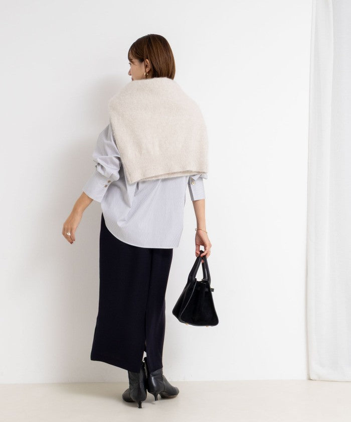 ノーリーズソフィー NOLLEY'S sophi 《セットアップ対応》ウォッシャブルダブルサテンイージースカート （ネイビー） ネイビー