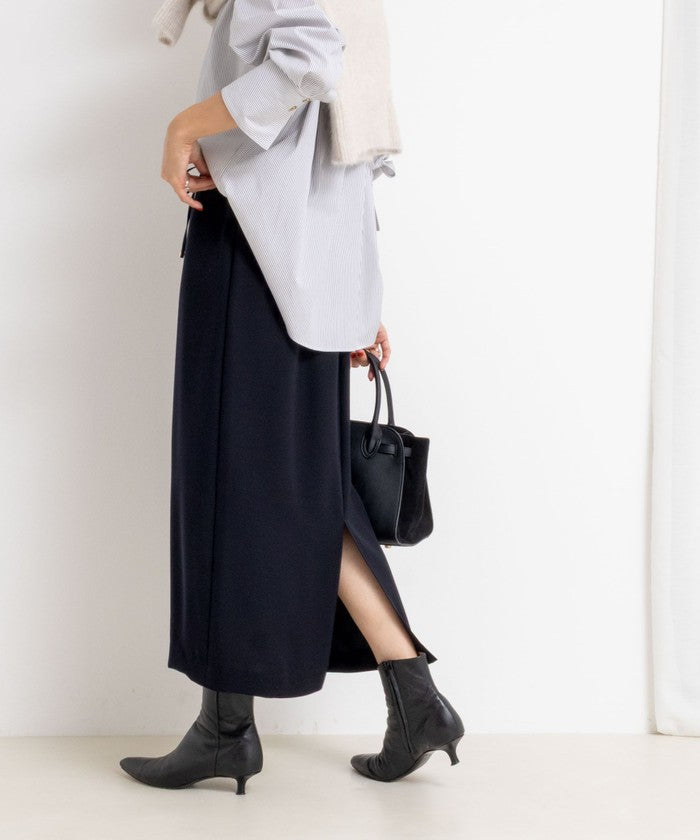 ノーリーズソフィー NOLLEY'S sophi 《セットアップ対応》ウォッシャブルダブルサテンイージースカート （ネイビー） ネイビー