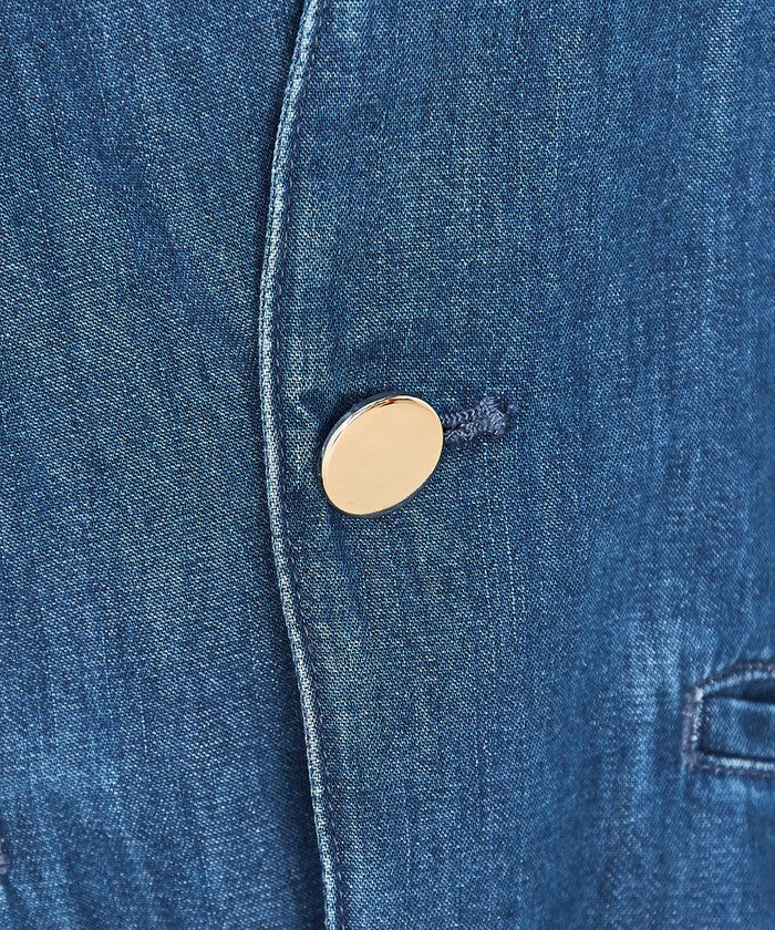リエミラー Rie Miller 【RM denim】刺繍入りジャケット風デニムシャツ （インディゴブルー） インディゴブルー