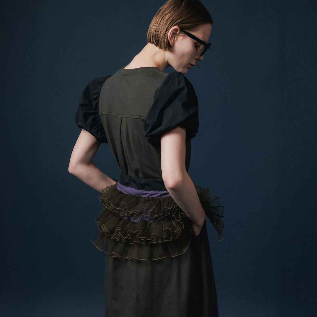 ノントーキョー NON TOKYO チュール フリル ベルト（TULLE FRILL BELT） （PURPLE x KHAKI） PURPLE x KHAKI