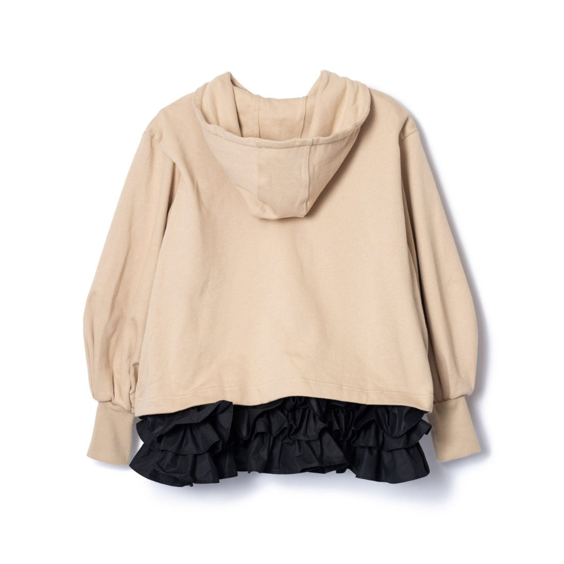 ノントーキョー NON TOKYO フリル ヘム スウェット フーディー（FRILL HEM SWEAT HOODIE） （BEIGE x BLACK） BEIGE x BLACK