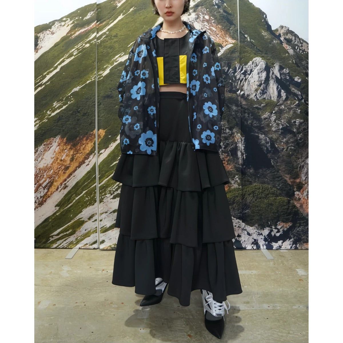 ノントーキョー NON TOKYO ジャージーティアードスカート（JERSEY TIERED SKIRT） （BLACK） BLACK