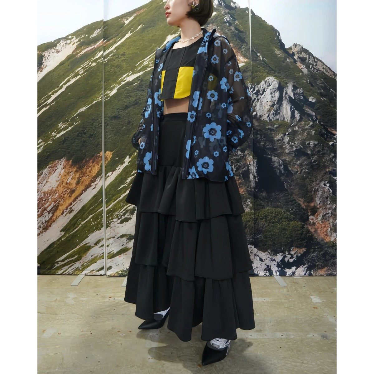 ノントーキョー NON TOKYO ジャージーティアードスカート（JERSEY TIERED SKIRT） （BLACK） BLACK