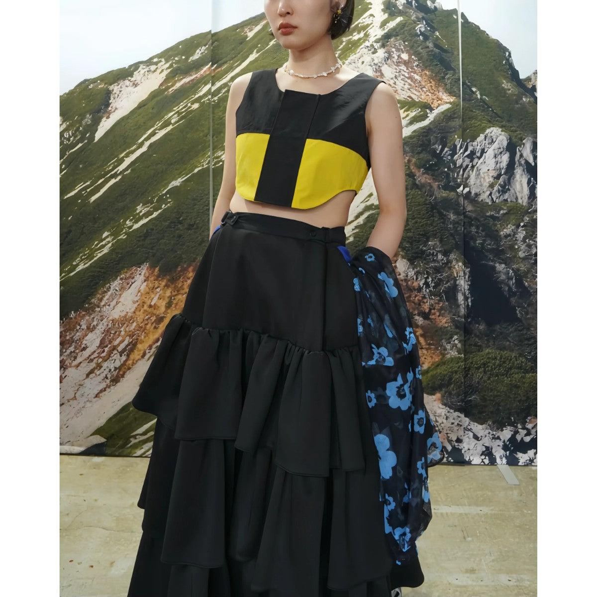 ノントーキョー NON TOKYO ジャージーティアードスカート（JERSEY TIERED SKIRT） （BLACK） BLACK