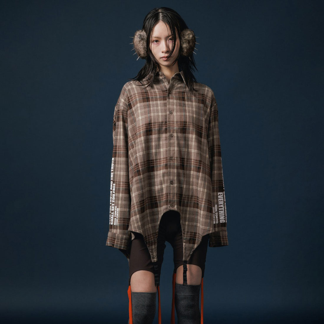 ノントーキョー NON TOKYO 2WAフランネルチェックシャツ（2WAY FLANNEL CHECK SHIRT） （B. BEIGE） BEIGE