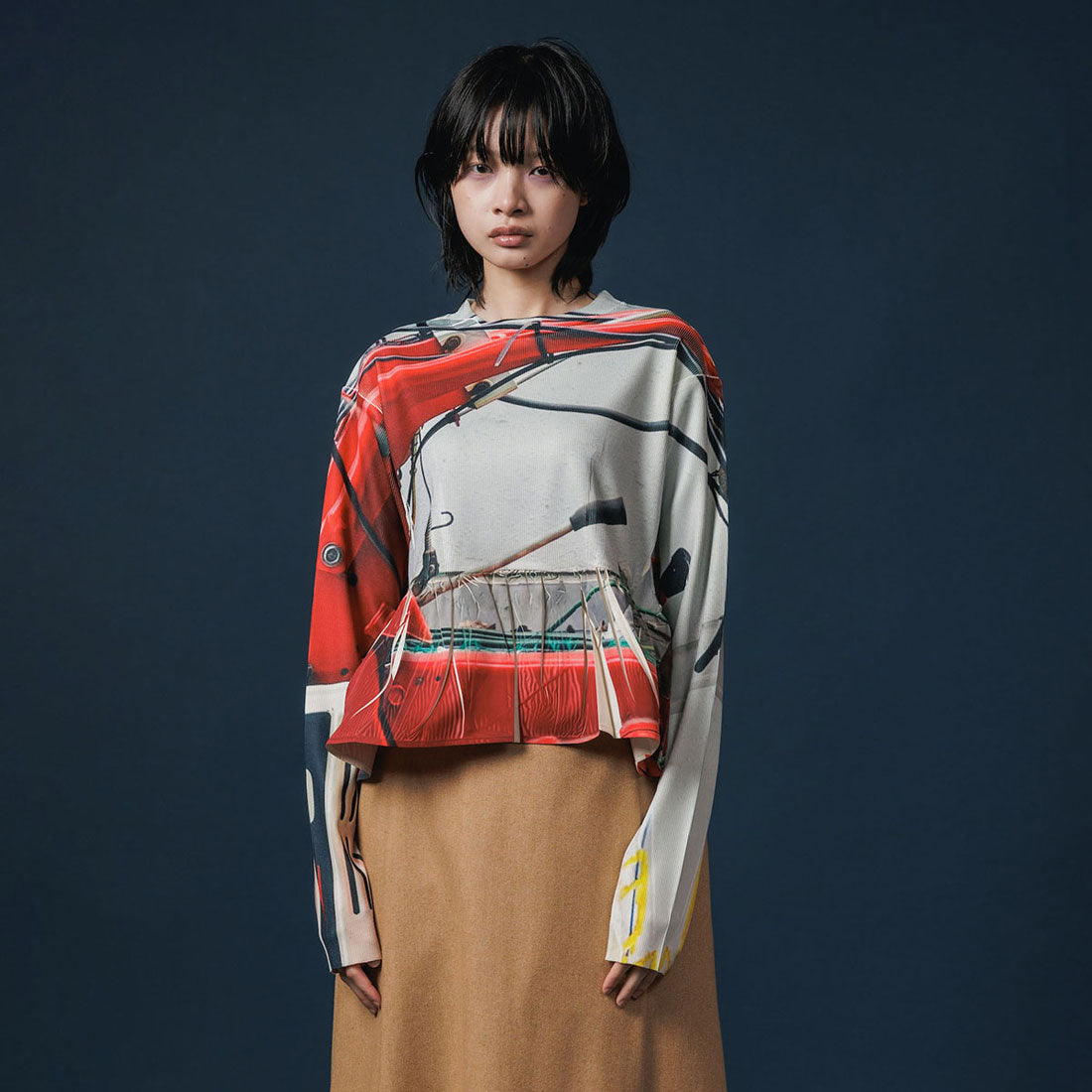ノントーキョー NON TOKYO ダイレクトプリントリブギャザーカットソー（DIRECT PRINT RIB GATHER C/S） （TRACTOR） TRACTOR