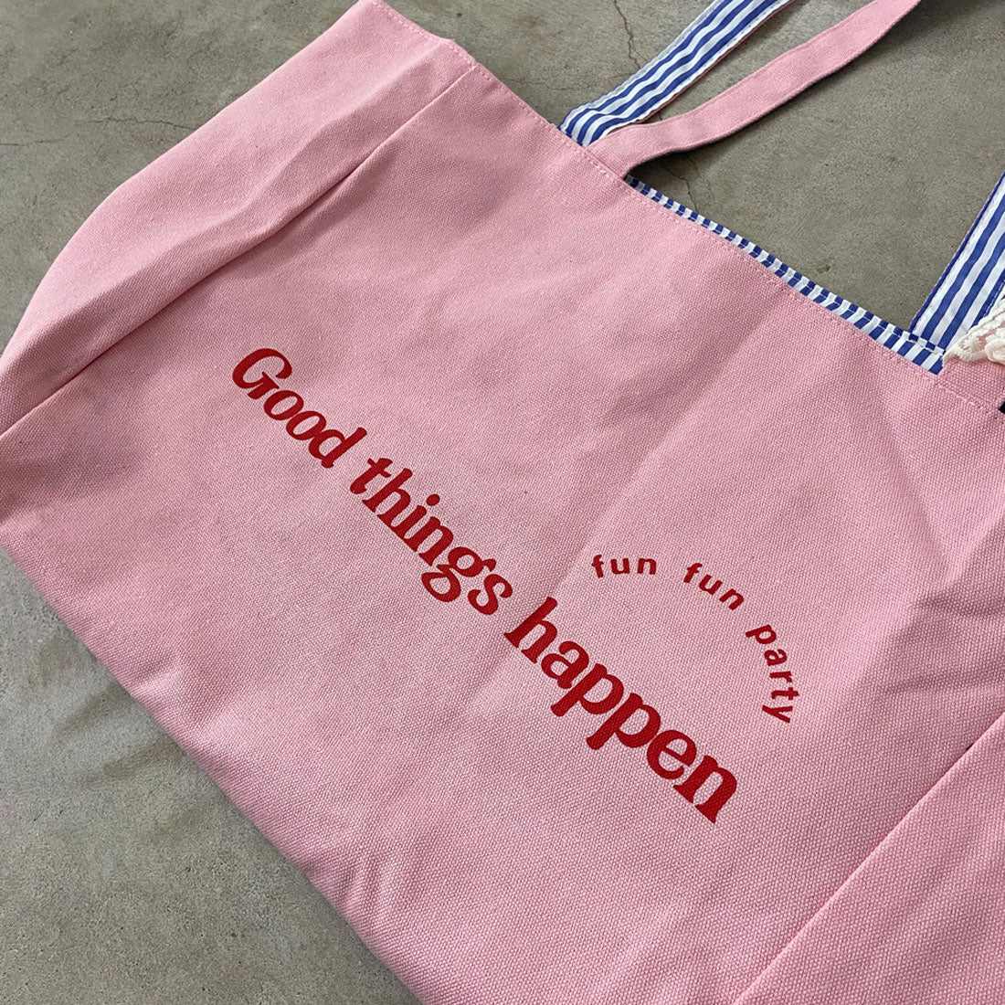 ノンヘッジ non-hedge ストライプキャンバスリバーシブルトートバッグ （ブルー） ブルー