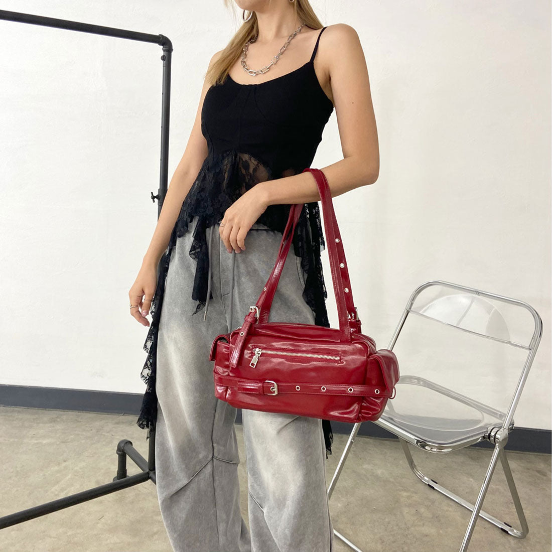 ノンヘッジ non-hedge ベルトZIPボストンバッグ （ブラウン） ブラウン