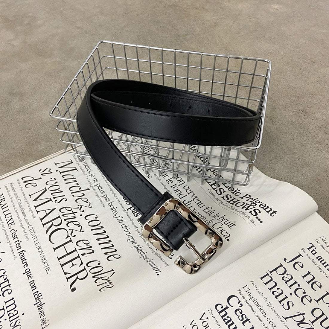 ノンヘッジ non-hedge ニュアンススクエアバックルベルト