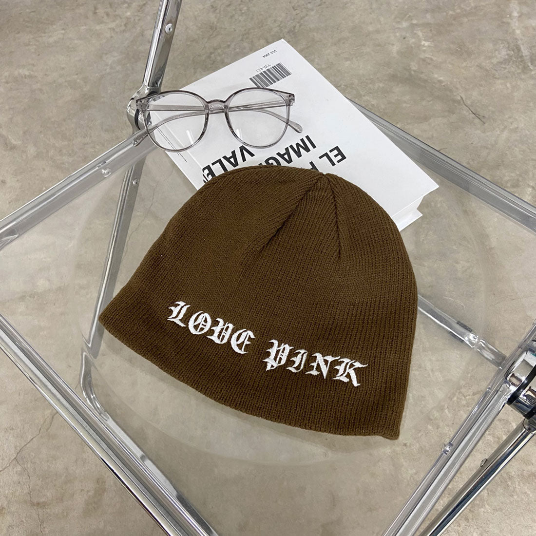 ノンヘッジ non-hedge ハナモジ刺繍ビーニー （ブラウン） ブラウン