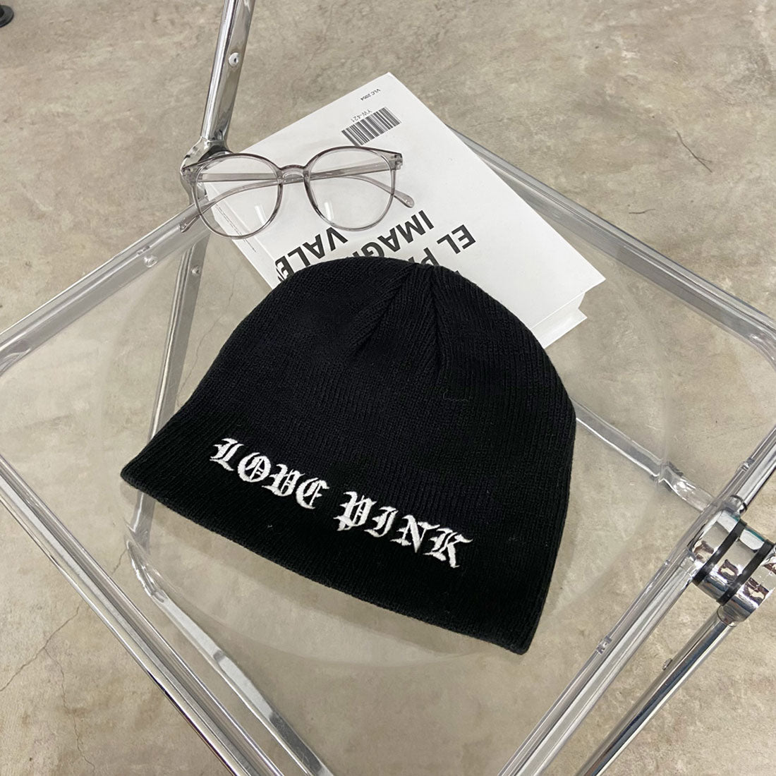 ノンヘッジ non-hedge ハナモジ刺繍ビーニー （ブラック） ブラック