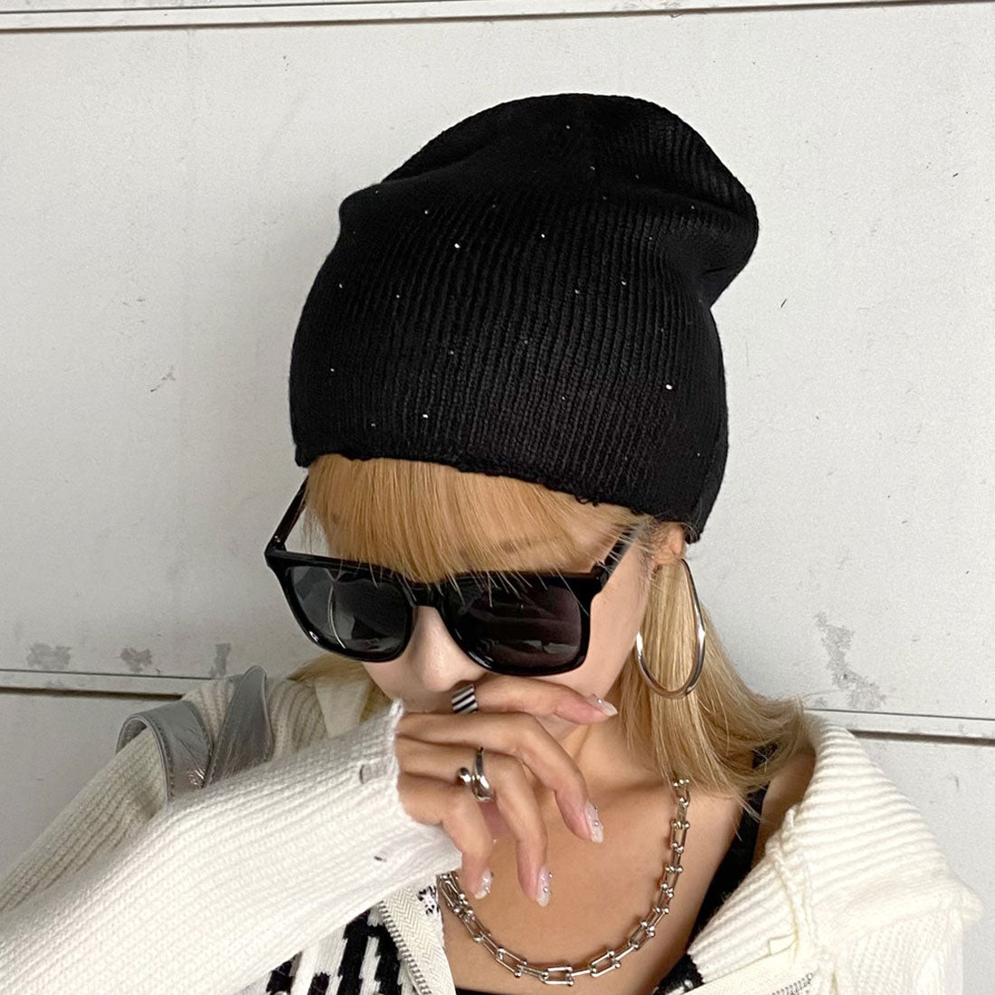 STONE  ブラックビーニー Non-Hedge Stone Beanie