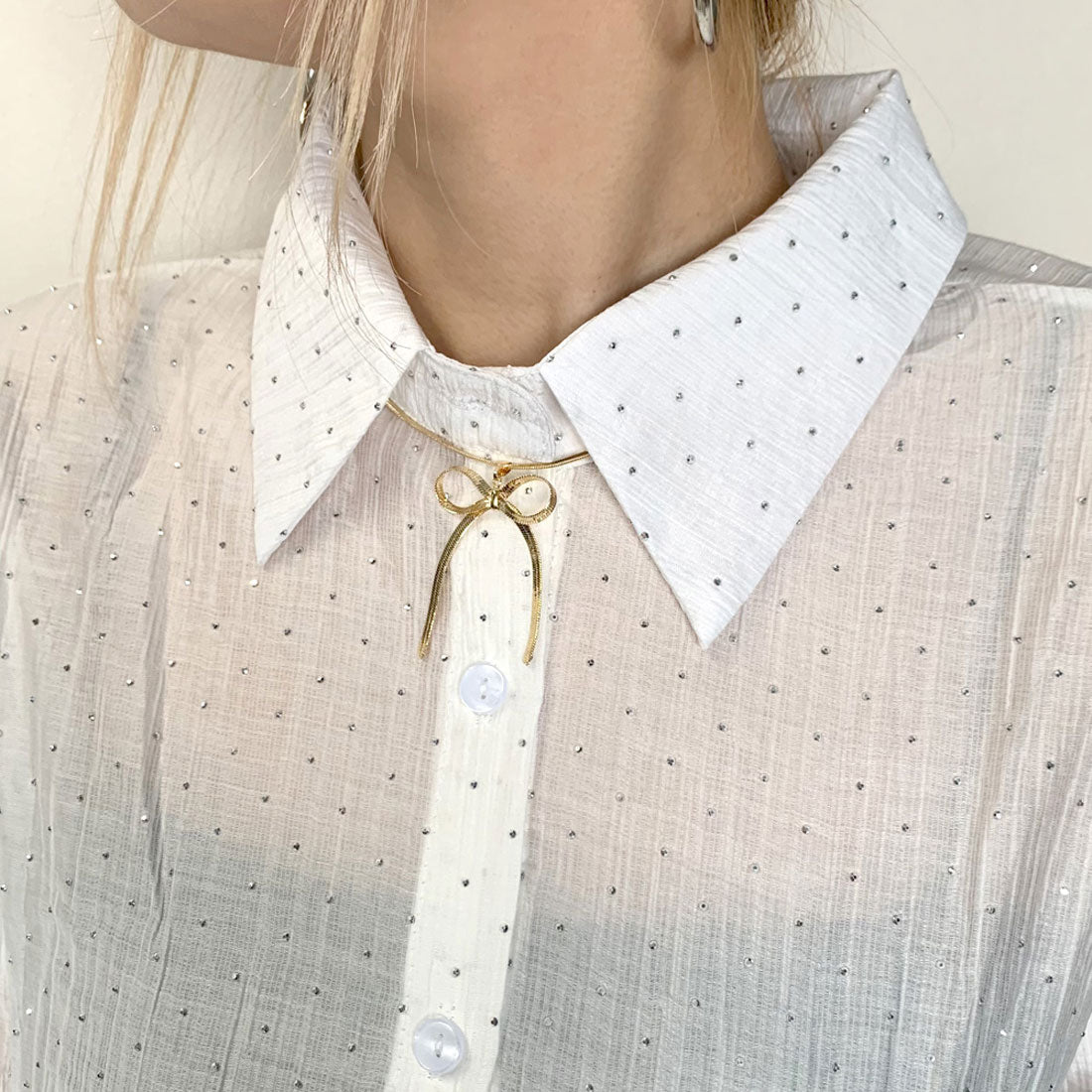 ノンヘッジ non-hedge チェーンリボンネックレス （ゴールド） ゴールド