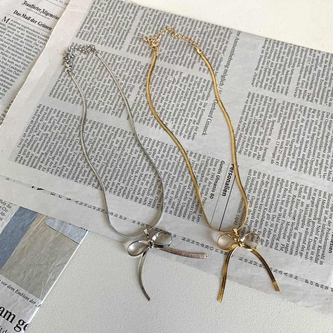 ノンヘッジ non-hedge チェーンリボンネックレス （ゴールド） ゴールド