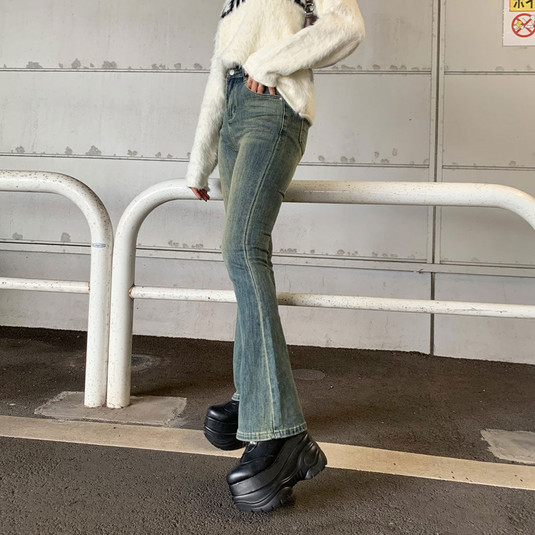 ノンヘッジ non-hedge デニムフレアパンツ