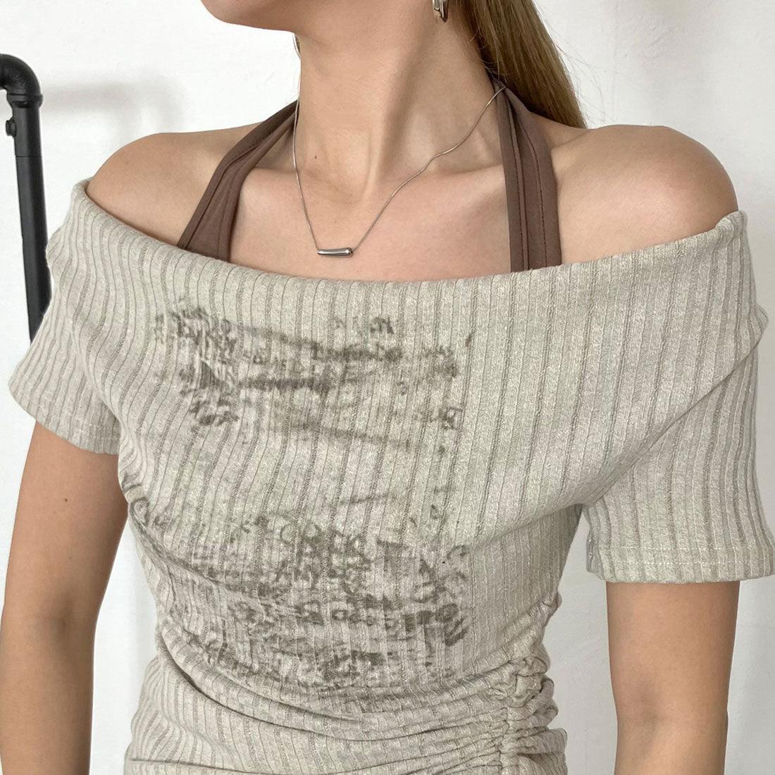 ノンヘッジ non-hedge アンサンブル風ロゴサイドドロストトップス （ブラック） ブラック