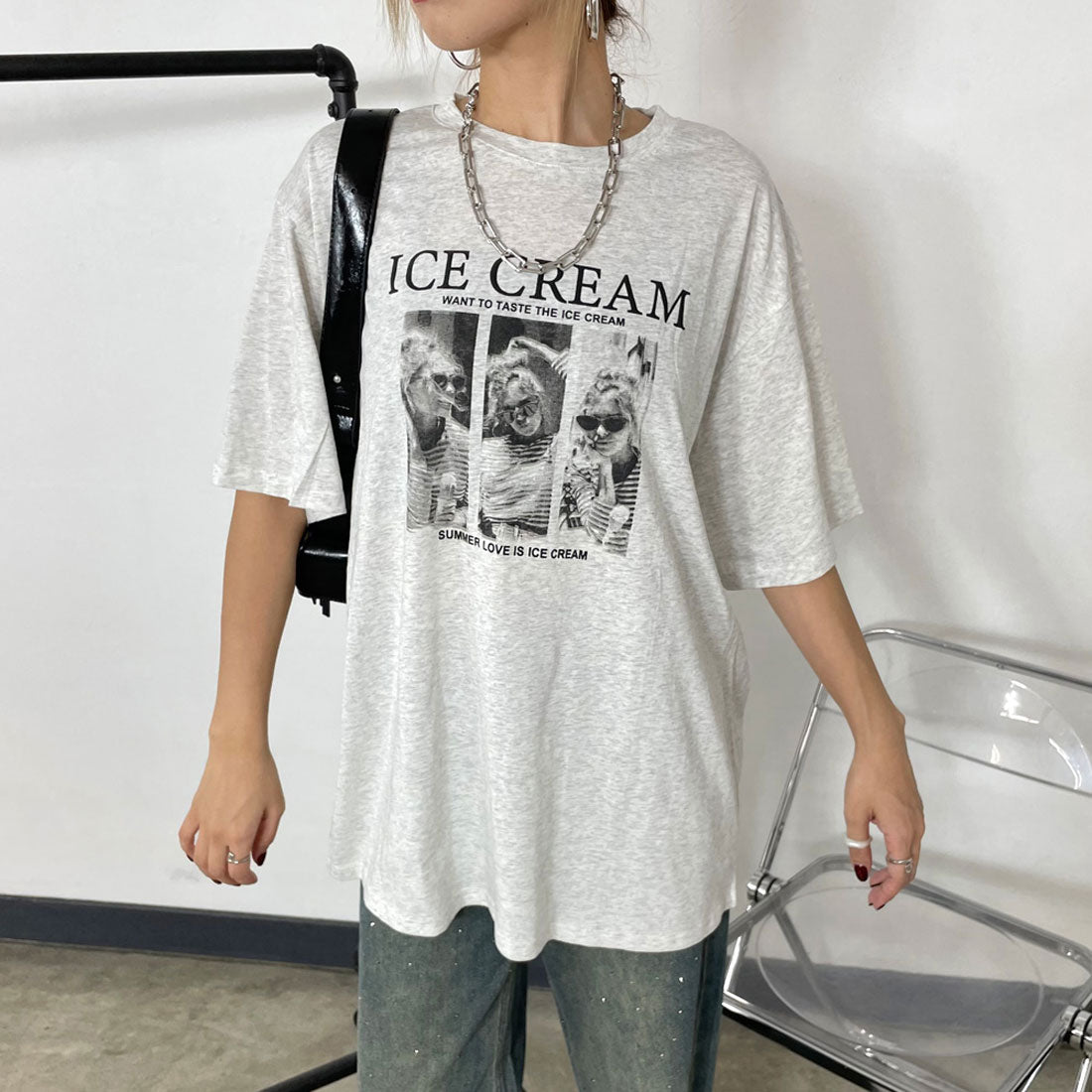 ノンヘッジ non-hedge ICE転写ビッグTシャツ （ブラック） ブラック
