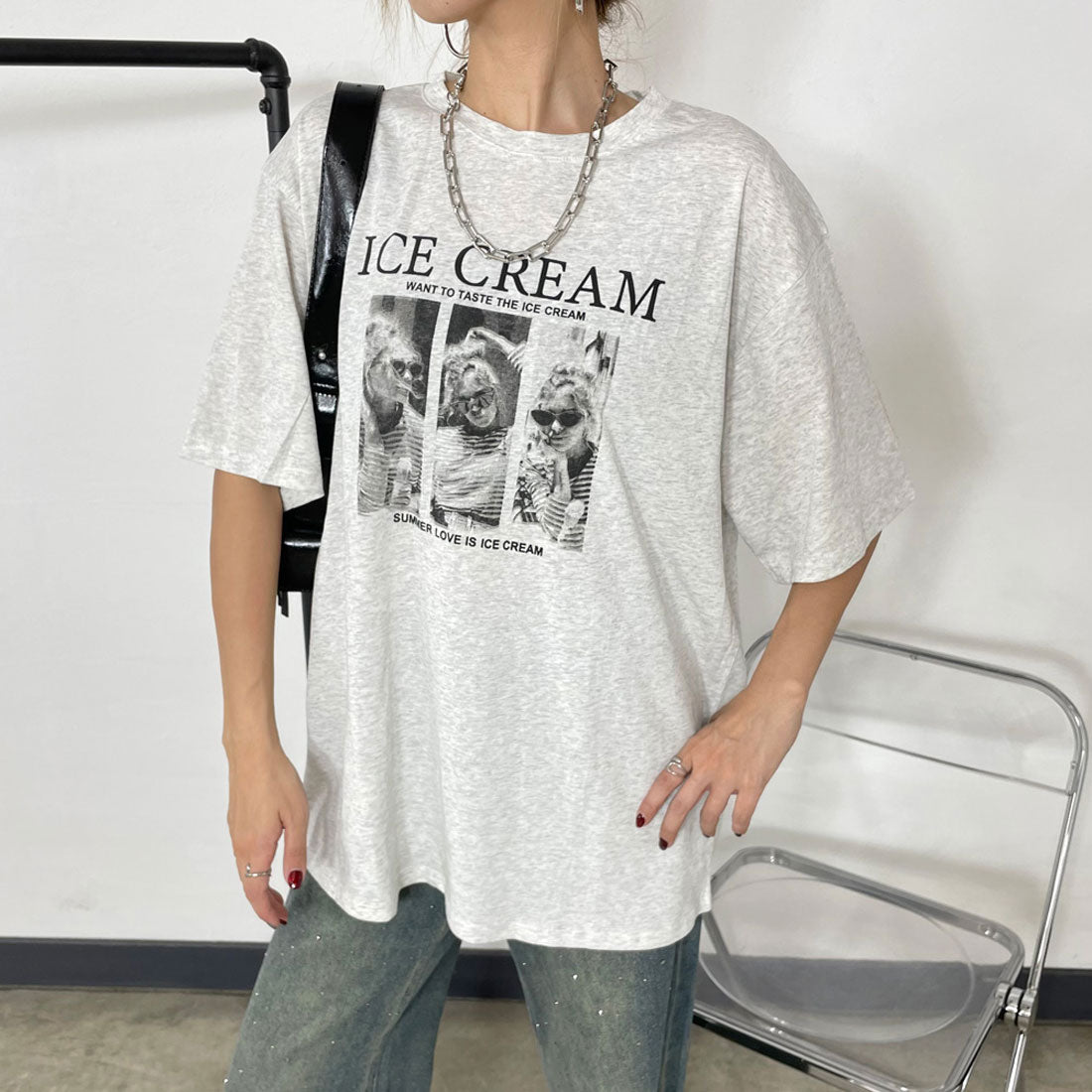 ノンヘッジ non-hedge ICE転写ビッグTシャツ （ブラック） ブラック