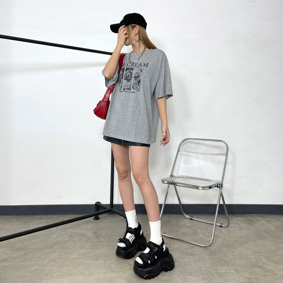 ノンヘッジ non-hedge ICE転写ビッグTシャツ （ブラック） ブラック