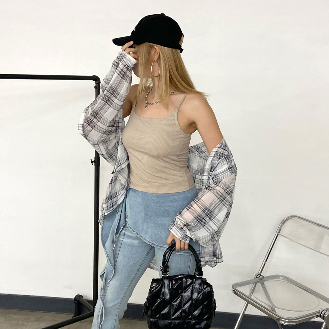 ノンヘッジ non-hedge リブキャミソール （ベージュ） ベージュ