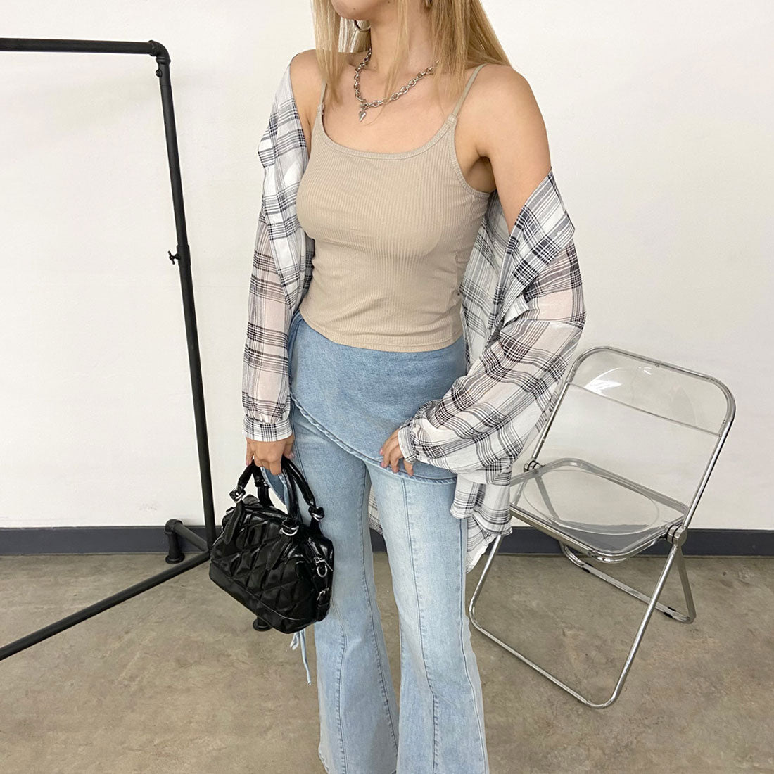 ノンヘッジ non-hedge リブキャミソール （ベージュ） ベージュ