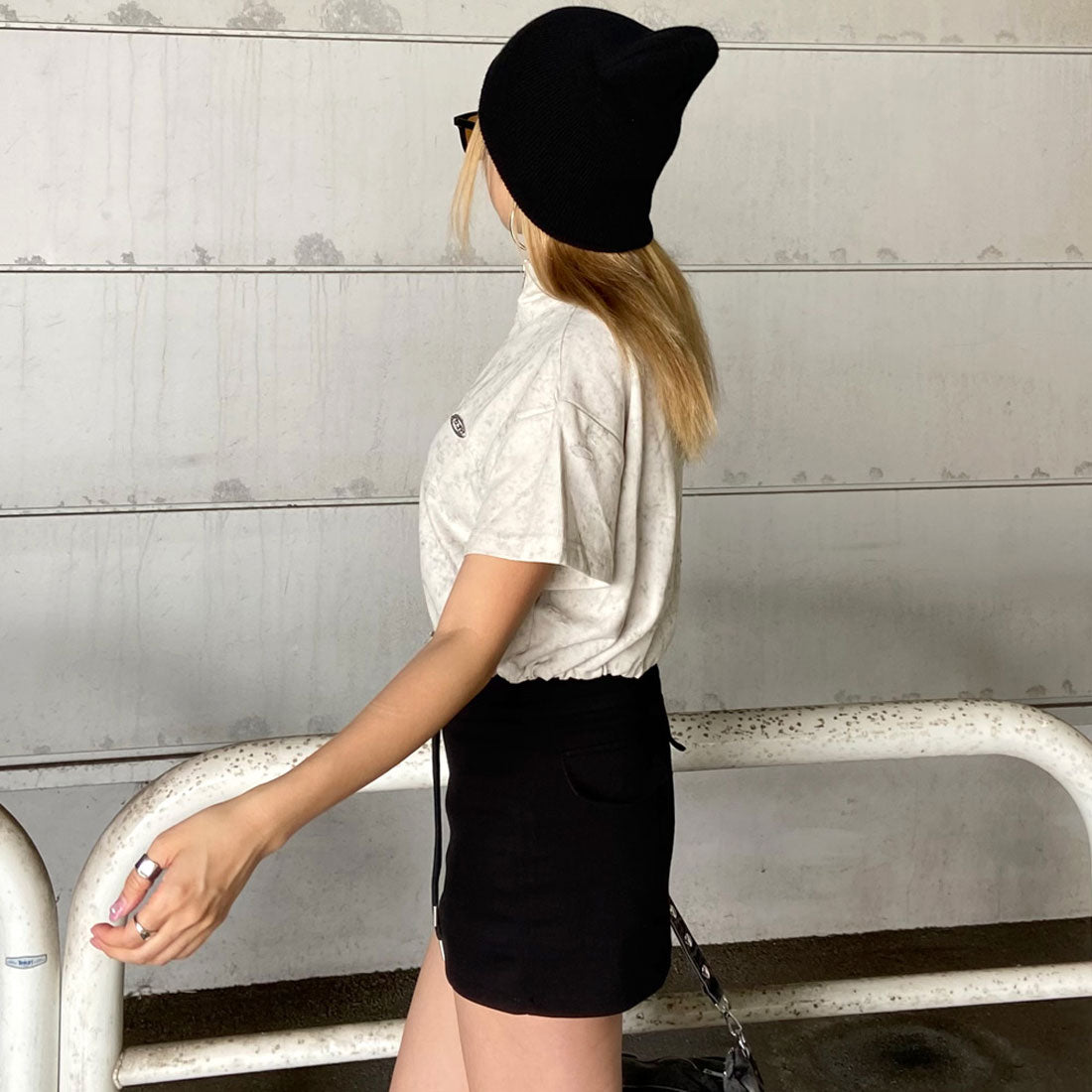 ノンヘッジ non-hedge プレートダメージWZIPトップス （チャコール） チャコール