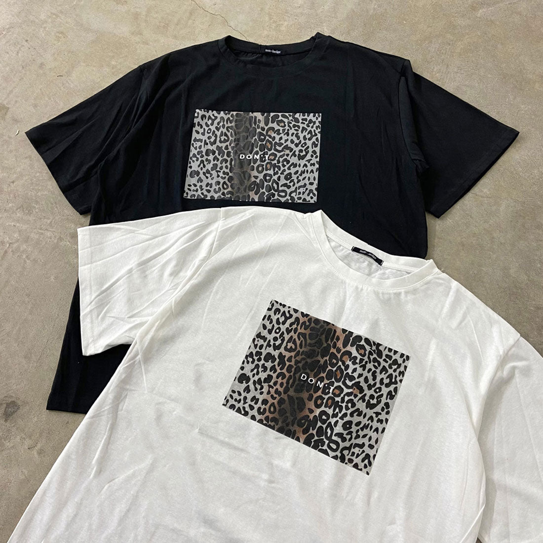 ノンヘッジ non-hedge ヒョウ柄ビッグTシャツ （ブラック） ブラック