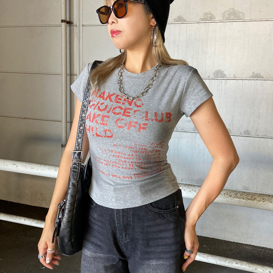 ノンヘッジ non-hedge ロゴムラプリントTシャツ （ネイビー） ネイビー