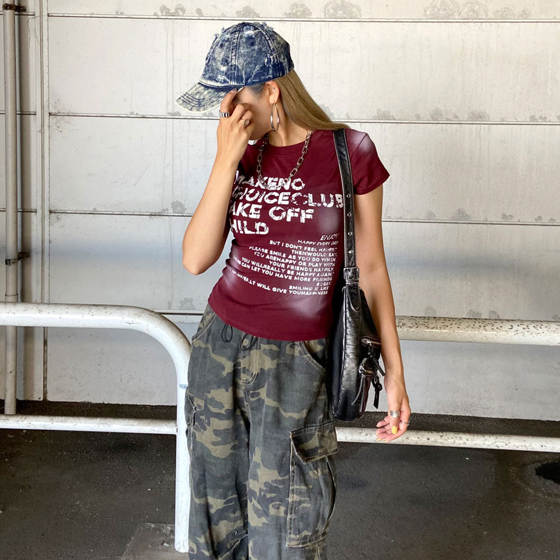 ノンヘッジ non-hedge ロゴムラプリントTシャツ （ネイビー） ネイビー