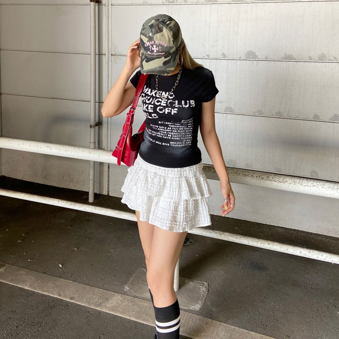 ノンヘッジ non-hedge ロゴムラプリントTシャツ （ネイビー） ネイビー