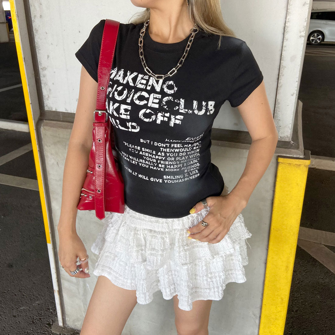 ノンヘッジ non-hedge ロゴムラプリントTシャツ （ネイビー） ネイビー