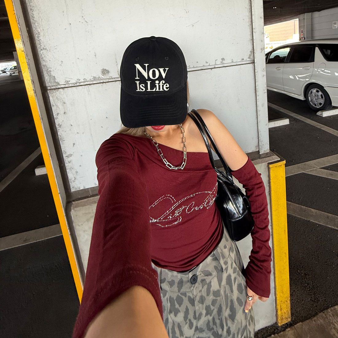 ノンヘッジ non-hedge ワンショルストーンロゴアームウォーマーTシャツ （グレー） グレー
