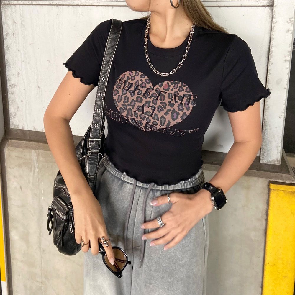 ノンヘッジ non-hedge ハートメローチビTシャツ （ブラック） ブラック