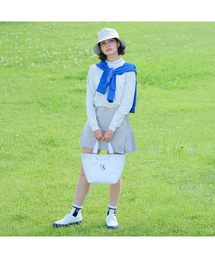 エヌエス23・パー・ニッサゴルフ NS23 par Nissa Golf ロゴジャカードミディアムソックス （ブラック） ブラック