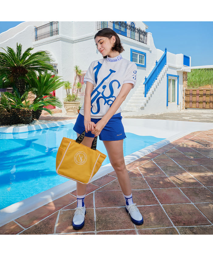 エヌエス23・パー・ニッサゴルフ NS23 par Nissa Golf ロゴジャカードミディアムソックス （ブラック） ブラック