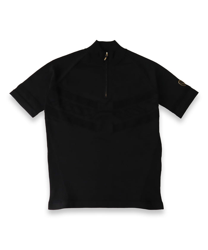 エヌエス23・パー・ニッサゴルフ NS23 par Nissa Golf 【メンズ】ホールガーメントハーフZIPモックネック （ブラック） ブラック