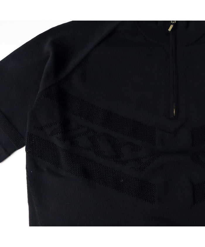 エヌエス23・パー・ニッサゴルフ NS23 par Nissa Golf 【メンズ】ホールガーメントハーフZIPモックネック （ブラック） ブラック