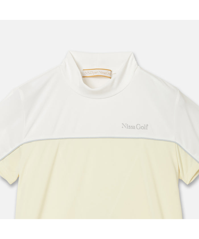 エヌエス23・パー・ニッサゴルフ NS23 par Nissa Golf 【レディス】切り替え半袖モックネック （ホワイト） ホワイト