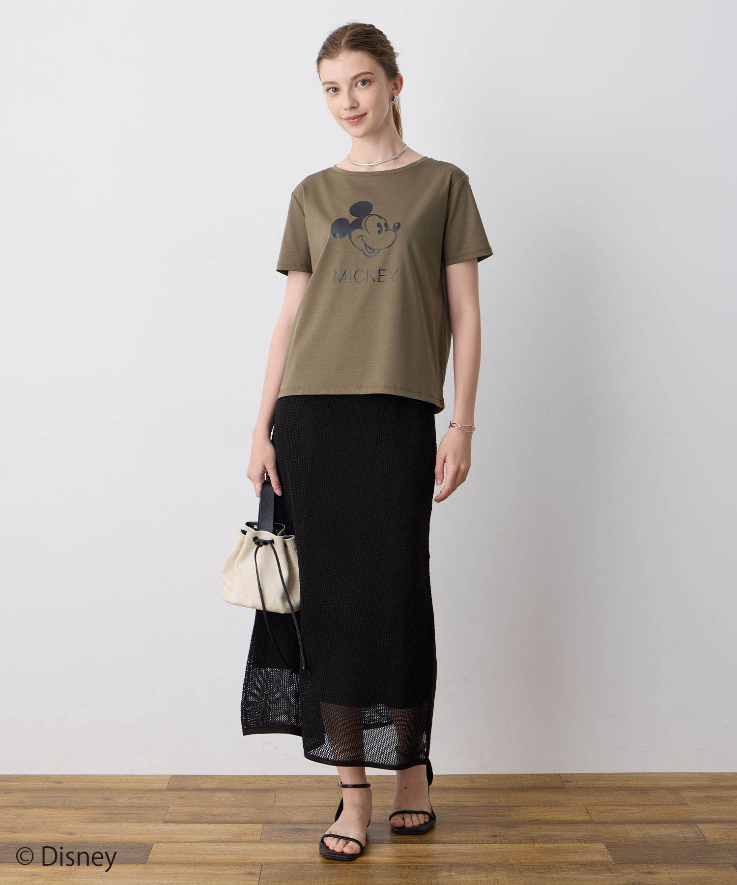 ルスークホリデー LE SOUK HOLIDAY Mickey MouseコラボロゴTシャツ （オフホワイト） オフホワイト