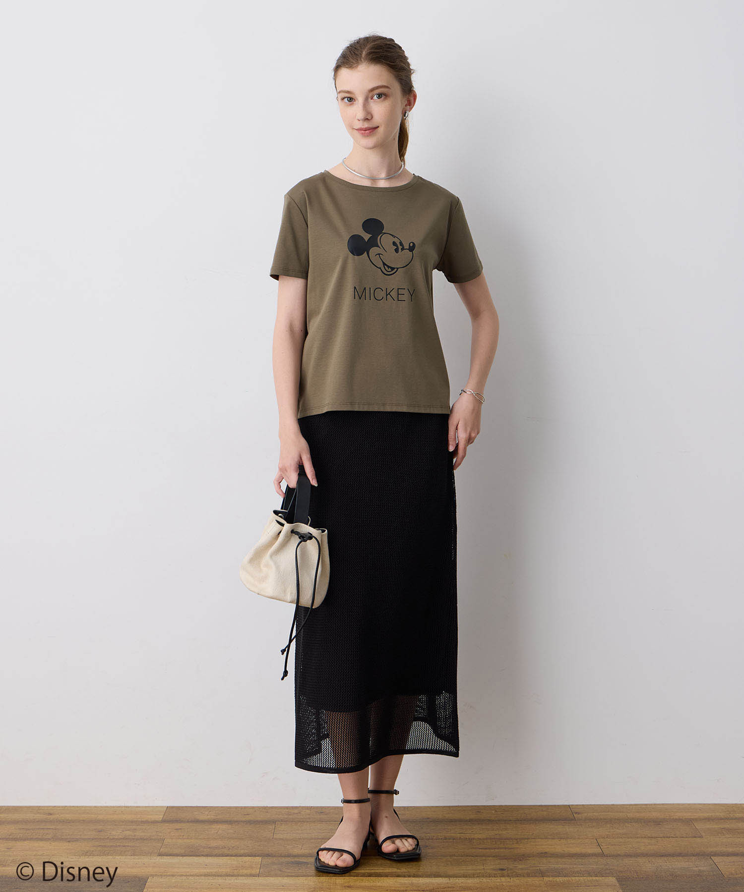 ルスークホリデー LE SOUK HOLIDAY Mickey MouseコラボロゴTシャツ （オフホワイト） オフホワイト