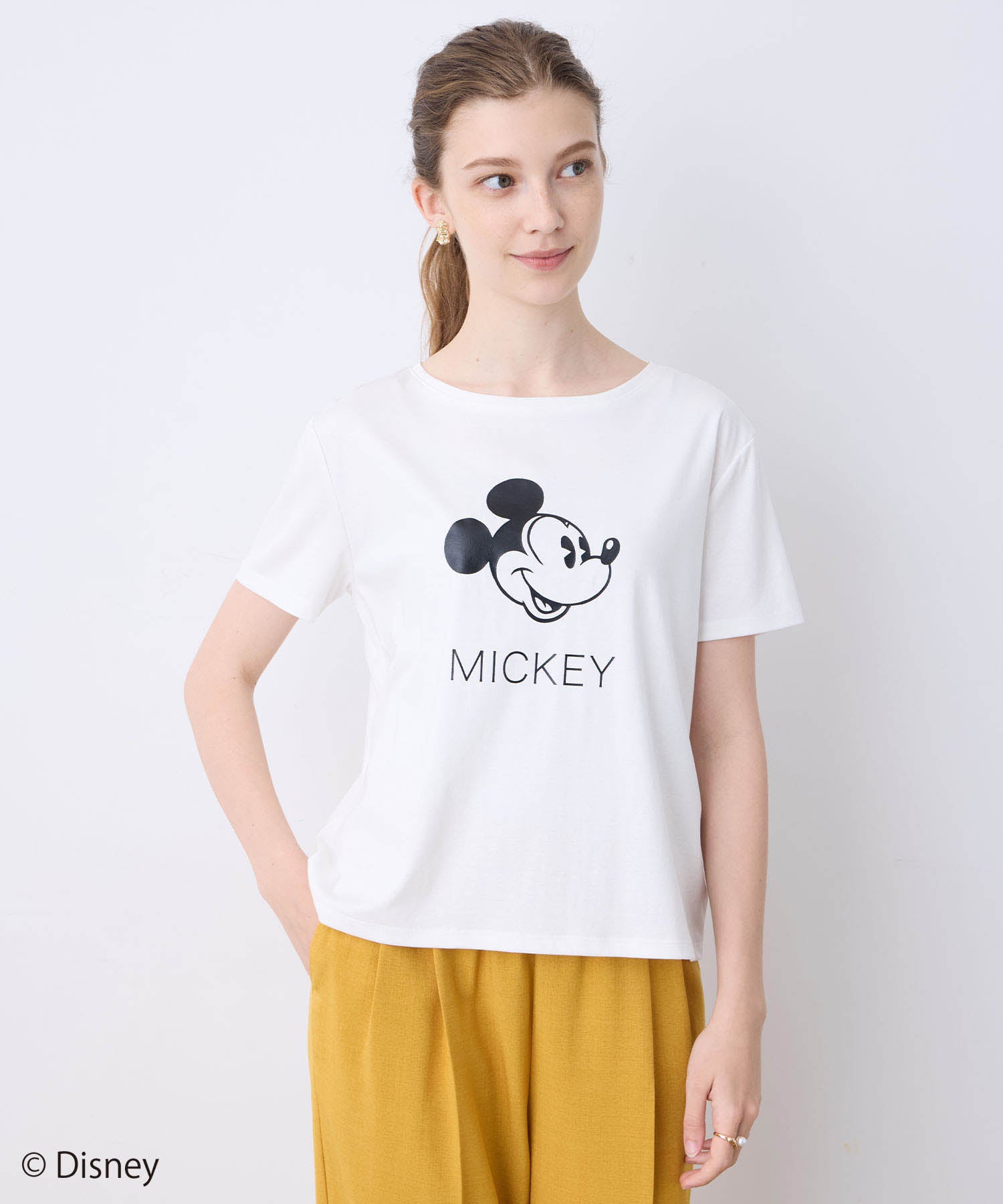 ルスークホリデー LE SOUK HOLIDAY Mickey MouseコラボロゴTシャツ （オフホワイト） オフホワイト
