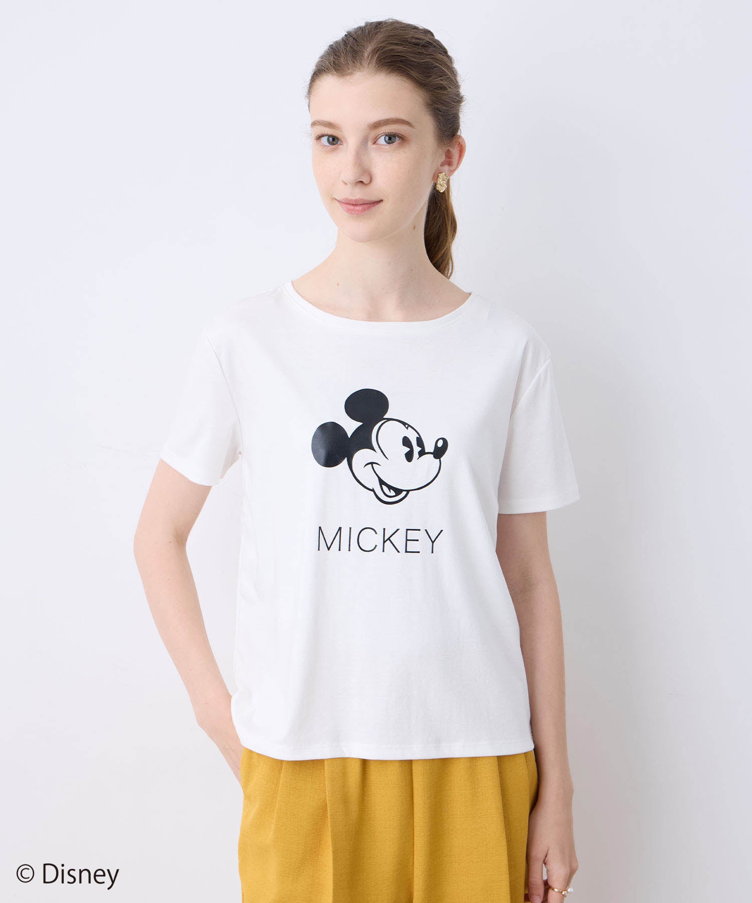 ルスークホリデー LE SOUK HOLIDAY Mickey MouseコラボロゴTシャツ （オフホワイト） オフホワイト