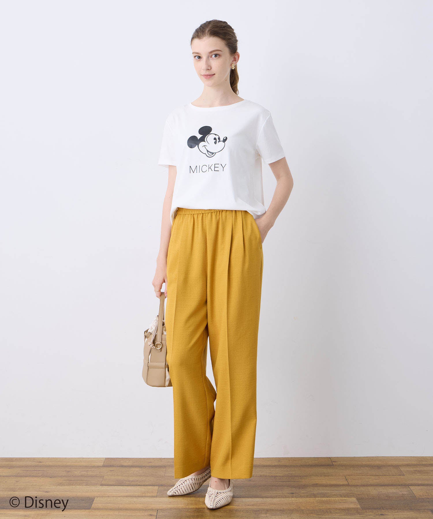 ルスークホリデー LE SOUK HOLIDAY Mickey MouseコラボロゴTシャツ （オフホワイト） オフホワイト