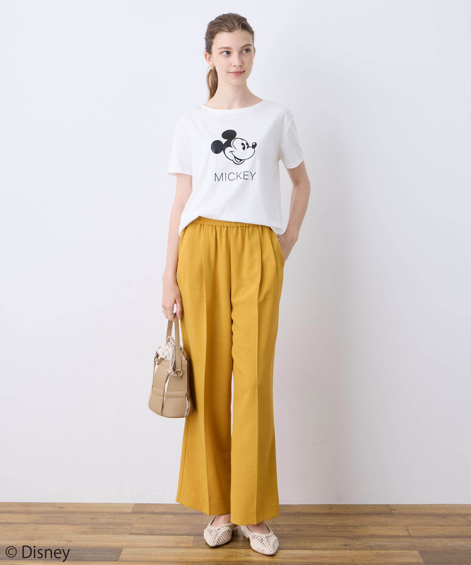 ルスークホリデー LE SOUK HOLIDAY Mickey MouseコラボロゴTシャツ （オフホワイト） オフホワイト
