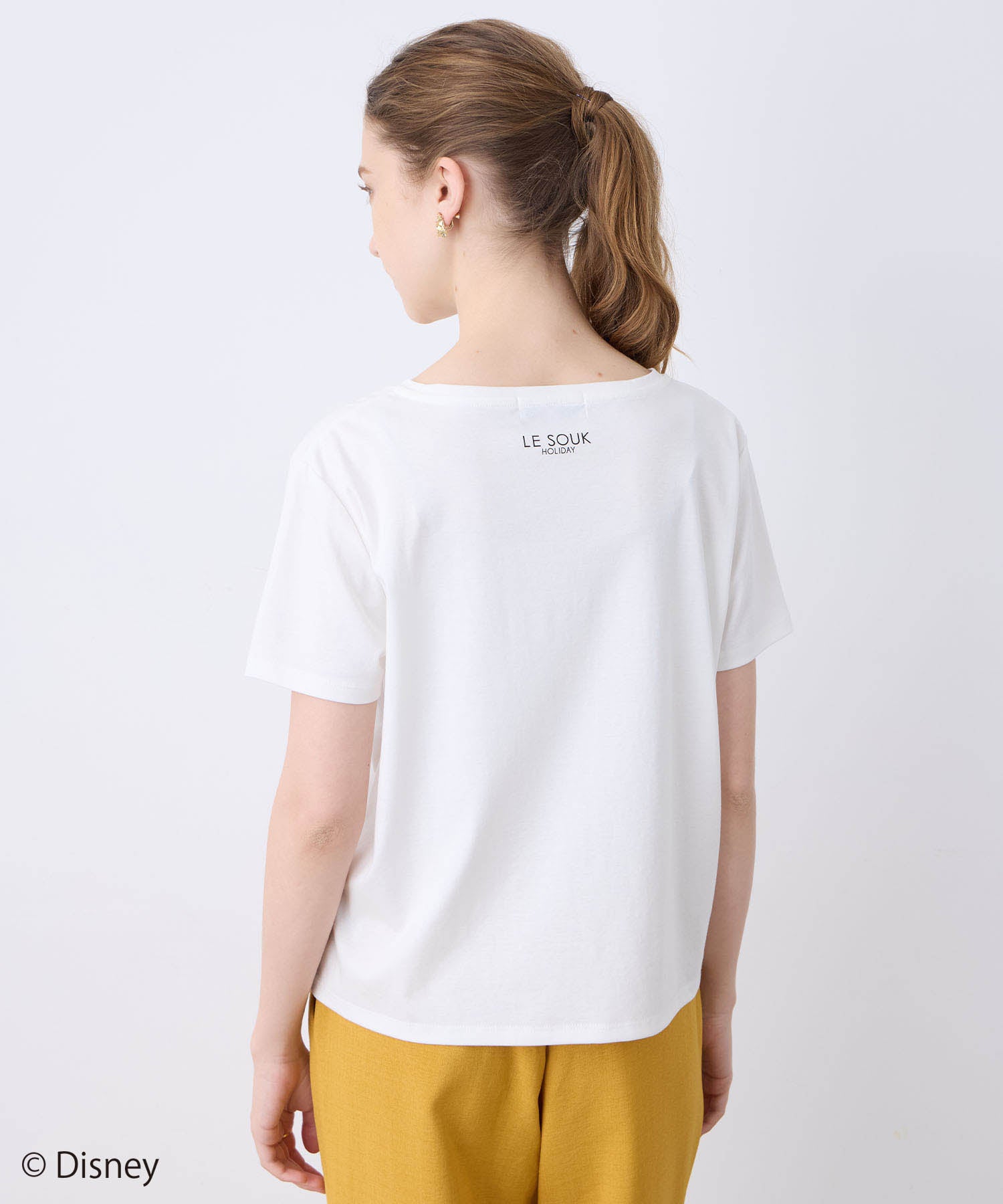 ルスークホリデー LE SOUK HOLIDAY Mickey MouseコラボロゴTシャツ （オフホワイト） オフホワイト