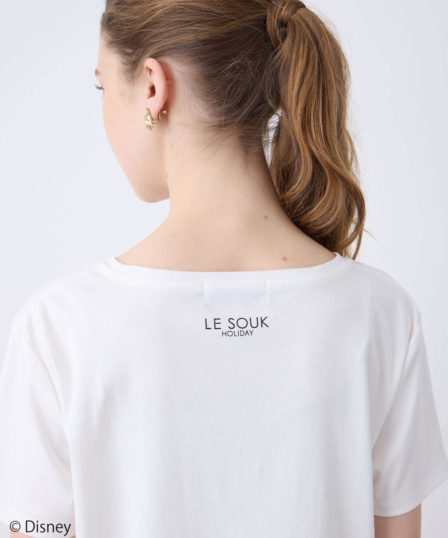 ルスークホリデー LE SOUK HOLIDAY Mickey MouseコラボロゴTシャツ （オフホワイト） オフホワイト